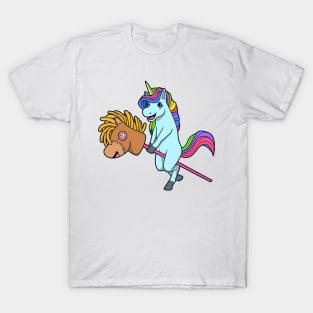 Unicorn riding Hobby Horse - Hobby Horsing T-Shirt